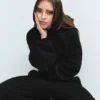 Dámská oversized mikina s kapucí z těžké látky