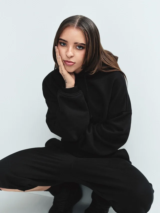Dámská oversized mikina s kapucí z těžké látky