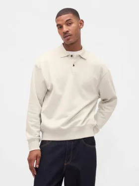 Dámská oversized polokošile s límečkem z těžkého materiálu