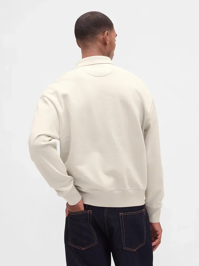 Dámská oversized polokošile s límečkem z těžkého materiálu