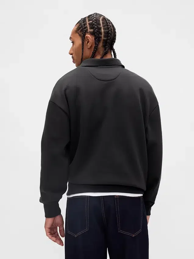 Dámská oversized polokošile s límečkem z těžkého materiálu