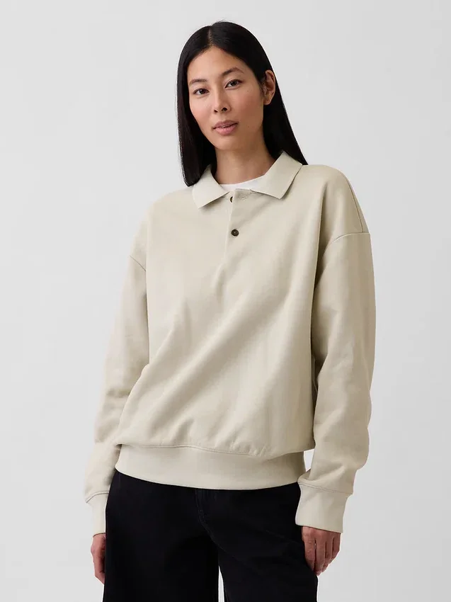 Dámská oversized polokošile s límečkem z těžkého materiálu