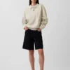 Dámská oversized polokošile s límečkem z těžkého materiálu