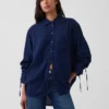 Džínová košile s volnými rukávy v oversized střihu