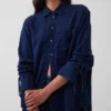 Džínová košile s volnými rukávy v oversized střihu