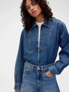 Džínová košile s zipem GAP × Victoria Beckham
