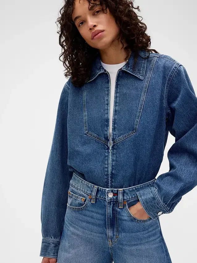 Džínová košile s zipem GAP × Victoria Beckham