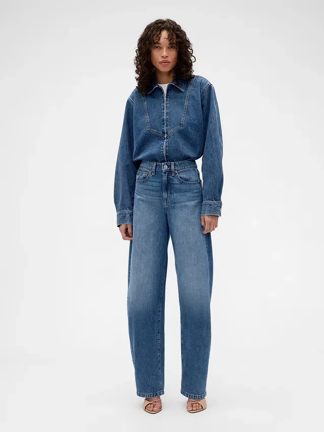Džínová košile s zipem GAP × Victoria Beckham