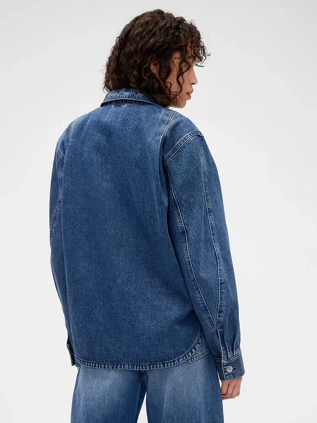 Džínová košile s zipem GAP × Victoria Beckham