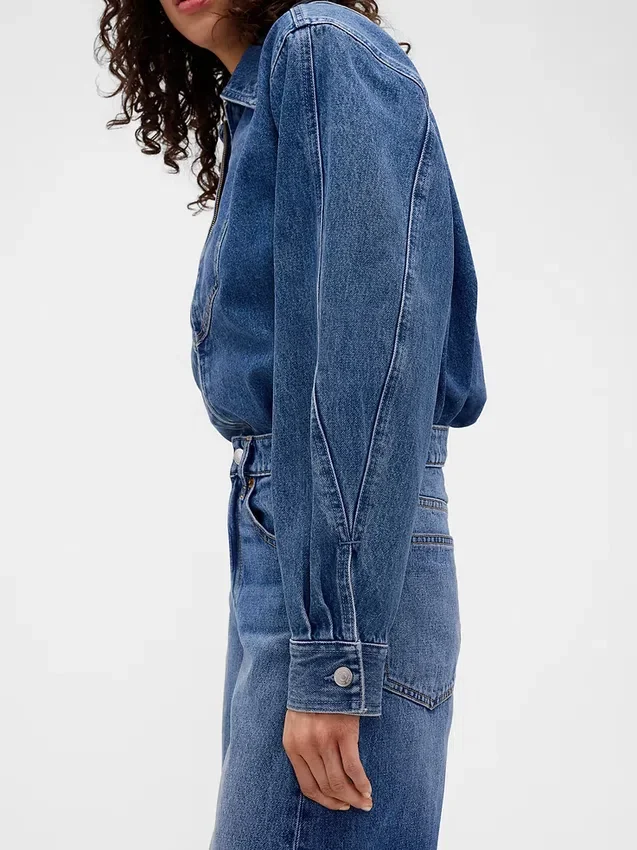 Džínová košile s zipem GAP × Victoria Beckham