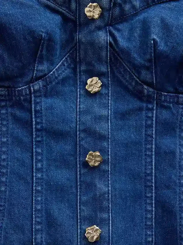 Džínový korzetový top GAP × Hfr od Atelier Ndigo