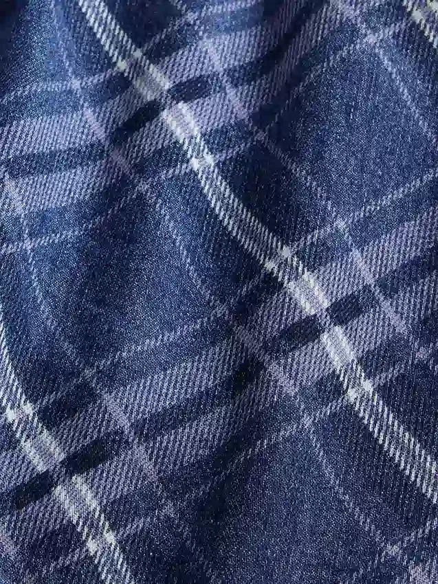 Džínová mini sukně s kostkovaným vzorem