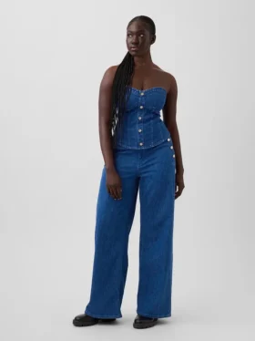 Džíny GAP × Hfr High Rise Pintuck Stride Wide-Leg od Atelier Ndigo