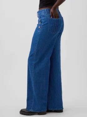 Džíny GAP × Hfr High Rise Pintuck Stride Wide-Leg od Atelier Ndigo