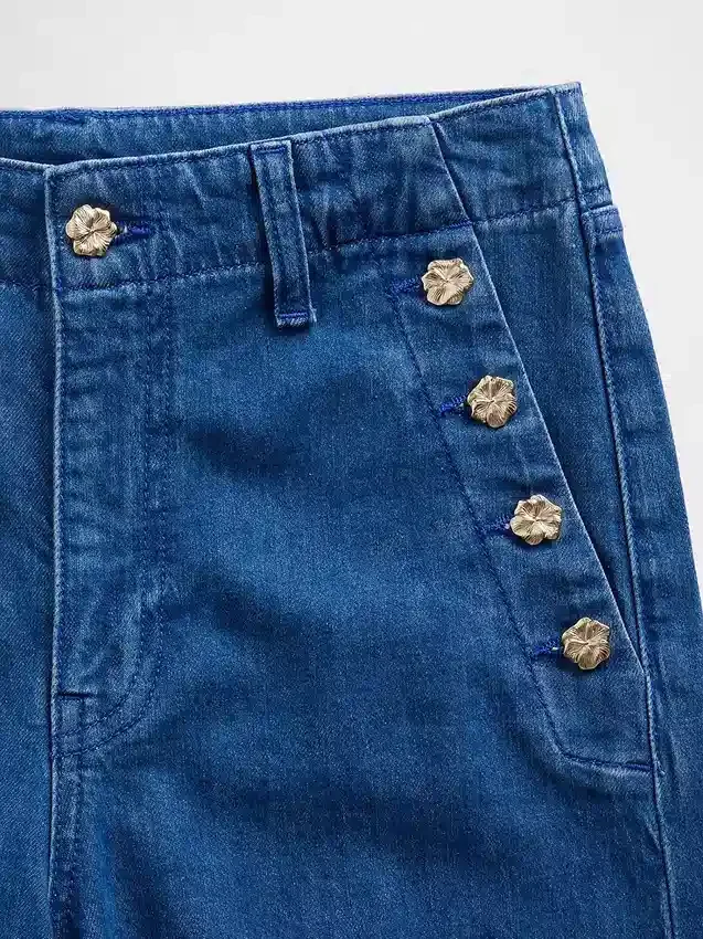 Džíny GAP × Hfr High Rise Pintuck Stride Wide-Leg od Atelier Ndigo