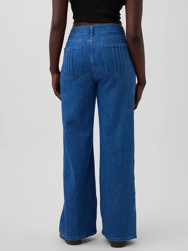Džíny GAP × Hfr High Rise Pintuck Stride Wide-Leg od Atelier Ndigo