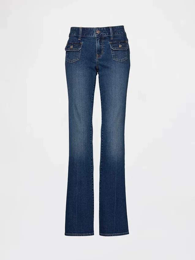 Džíny s nízkým pasem, dlouhé a úzké