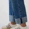 Džíny s nízkým pasem ve stylu 90. let, volné a zkrácené