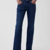 Džíny s středním pasem a volným střihem typu bootcut