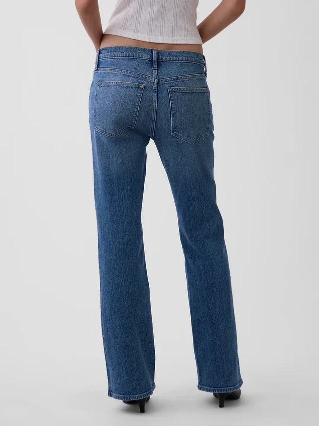 Džíny s středním pasem a volným střihem typu bootcut