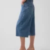 Džíny s vysokým pasem a páskem ve stylu culotte