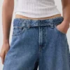 Džíny s vysokým pasem a páskem ve stylu culotte