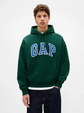 Dospělá mikina s kapucí z extra silného francouzského froté s oversized logem