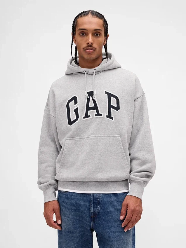 Dospělá mikina s kapucí z extra silného francouzského froté s oversized logem