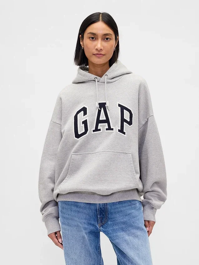 Dospělá mikina s kapucí z extra silného francouzského froté s oversized logem