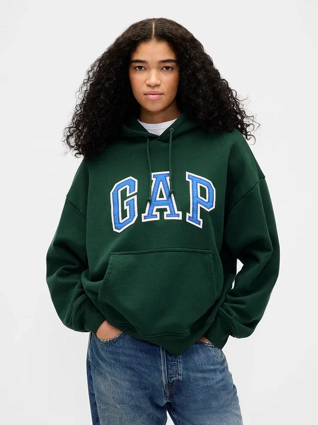 Dospělá mikina s kapucí z extra silného francouzského froté s oversized logem