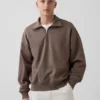 Dospělácká těžká oversized mikina s čtvrtinovým zipem