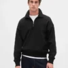 Dospělácká těžká oversized mikina s čtvrtinovým zipem