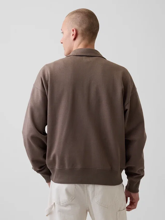 Dospělácká těžká oversized mikina s čtvrtinovým zipem