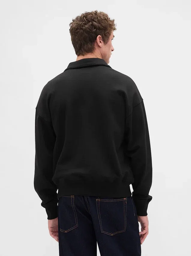 Dospělácká těžká oversized mikina s čtvrtinovým zipem