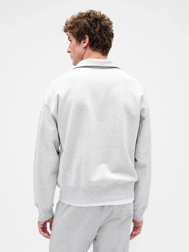 Dospělácká těžká oversized mikina s čtvrtinovým zipem