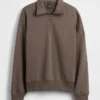 Dospělácká těžká oversized mikina s čtvrtinovým zipem