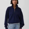 Dospělácká těžká oversized mikina s čtvrtinovým zipem