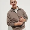 Dospělácká těžká oversized mikina s čtvrtinovým zipem