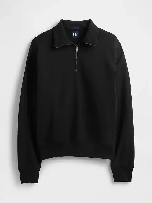 Dospělácká těžká oversized mikina s čtvrtinovým zipem