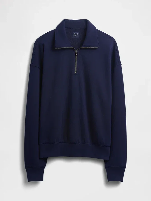 Dospělácká těžká oversized mikina s čtvrtinovým zipem