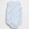 Dětské bavlněné gázové body s kapeskem a výstřihem Henley
