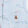 Dětské bavlněné gázové body s kapeskem a výstřihem Henley