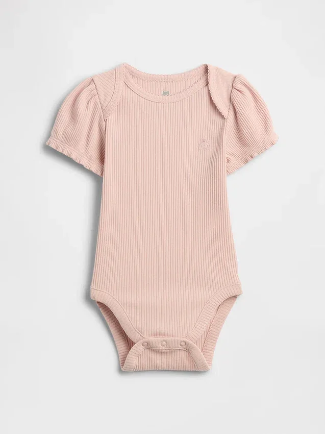 Dětské body s nafouknutými rukávy z jemného žebrovaného úpletu z řady „Baby First Favorites“