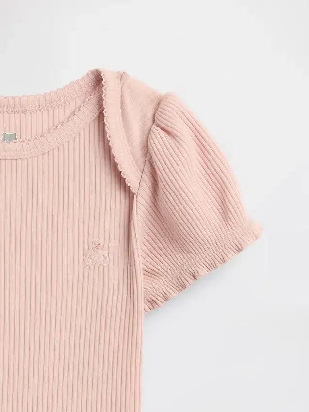 Dětské body s nafouknutými rukávy z jemného žebrovaného úpletu z řady „Baby First Favorites“