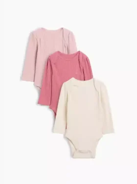 Dětské body Tiny Rib z řady Baby First Favorites (balení po 3 kusech)
