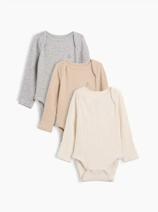 Dětské body Tiny Rib z řady Baby First Favorites (balení po 3 kusech)