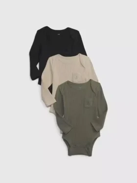 Dětské body Tiny Rib z řady Baby First Favorites (balení po 3 kusech)