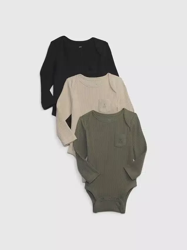 Dětské body Tiny Rib z řady Baby First Favorites (balení po 3 kusech)