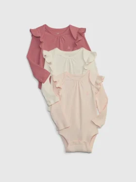Dětské body Tiny Rib z řady Baby First Favorites (balení po 3 kusech)