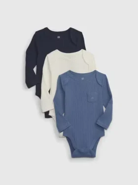 Dětské body Tiny Rib z řady Baby First Favorites (balení po 3 kusech)